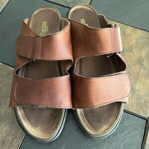 Dexter Men's Tan Leather Adjustable Slide Sandals